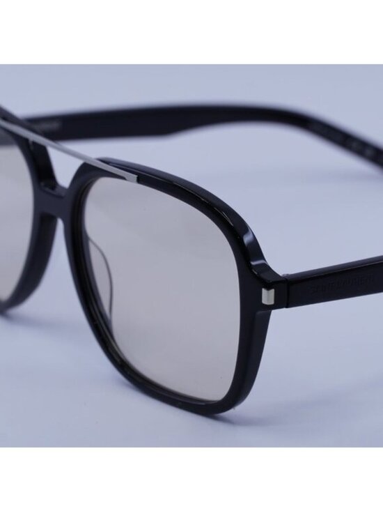 Saint Laurent SL545 001 Sunglasses Black Aviator Frame, Light Yellow Lenses main image 4